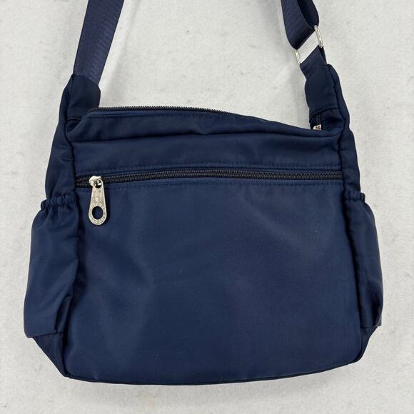 Soyater Nylon Crossbody Shoulder Bag Navy Blue Zip Pockets Handbag Purse - Picture 8 of 12